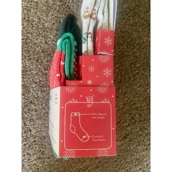 Pact Holiday Crew Socks Kids 4Y-8Y Multicolor Organic Cotton 3-Pack - Picture 4 of 5